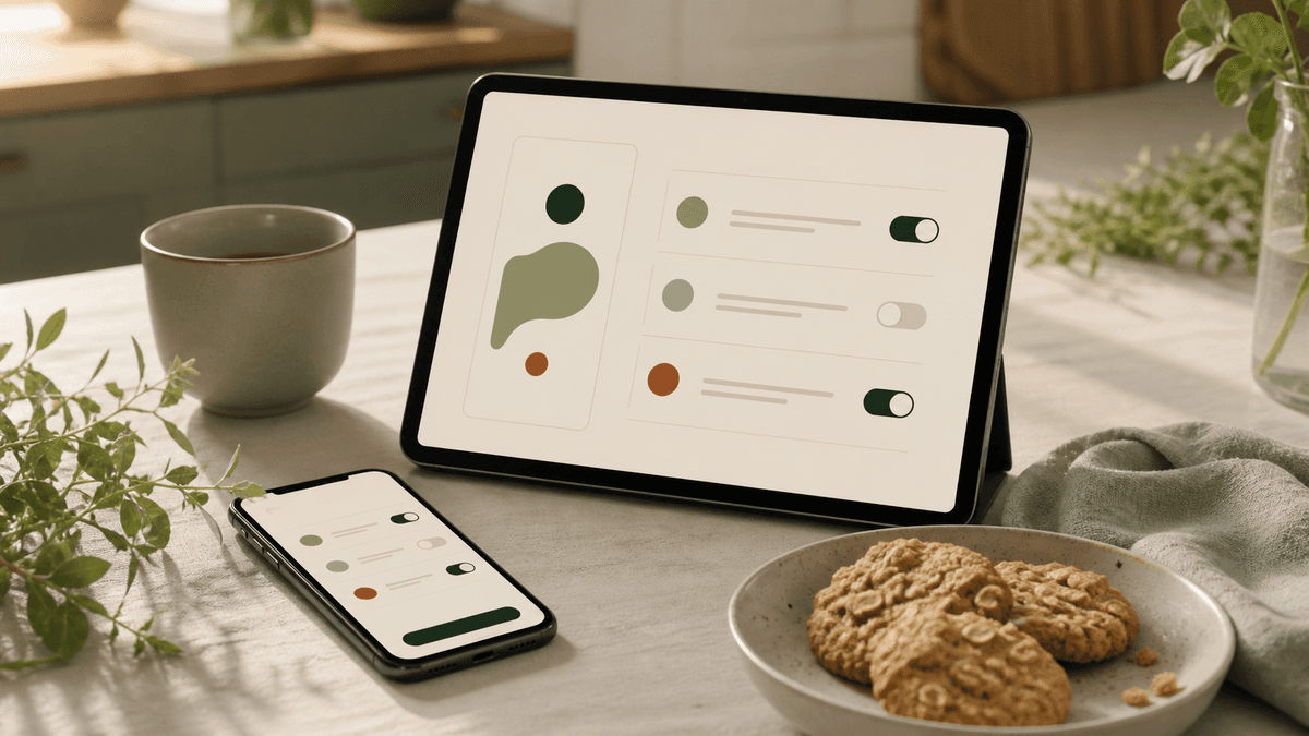 Tablet og telefon med samtykkevalg