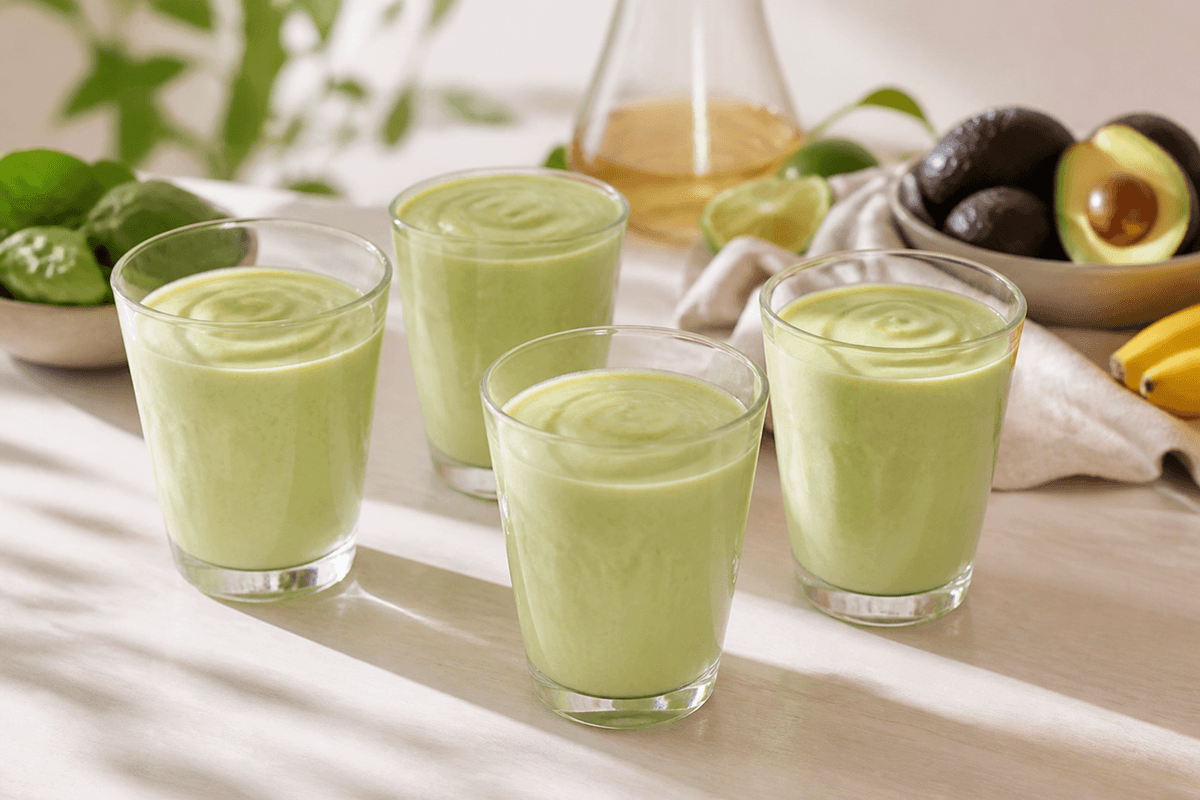 Avocado Smoothie anrettet i Madblikkets lyse nordiske billedstil