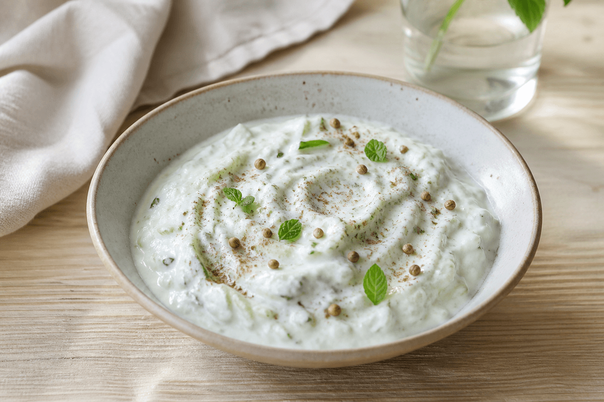 Raita anrettet i Madblikkets lyse nordiske billedstil