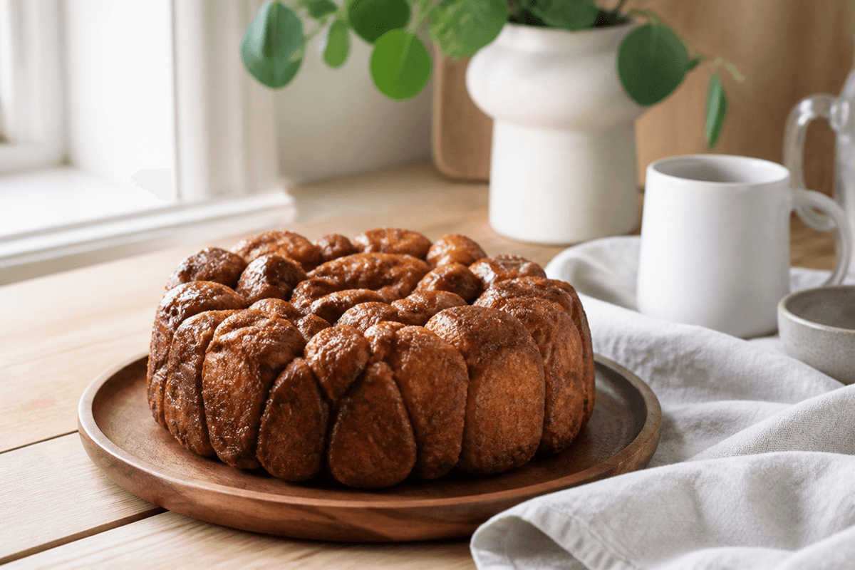 Monkeybread - kanelbrød anrettet i Madblikkets lyse nordiske billedstil