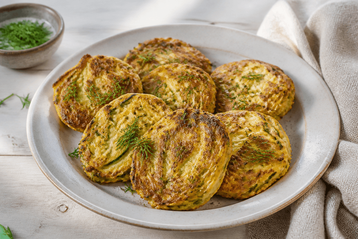 Squash Frikadeller anrettet i Madblikkets lyse nordiske billedstil