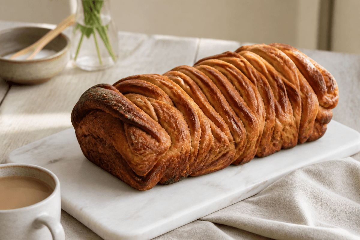 Kanelbrød - Pull Apart Bread anrettet i Madblikkets lyse nordiske billedstil