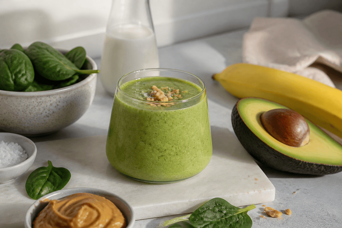 Power Smoothie anrettet i Madblikkets lyse nordiske billedstil