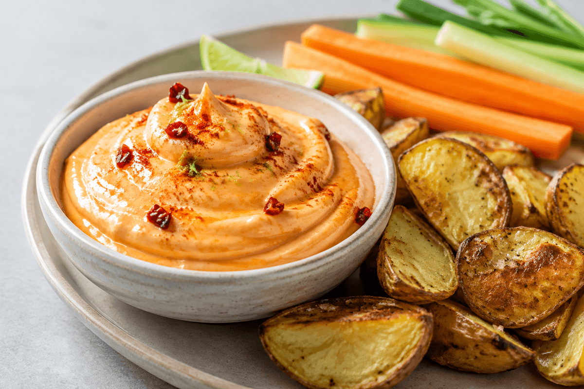 Tyktflydende chilimayonnaise med ristet chili, lime og røget paprika