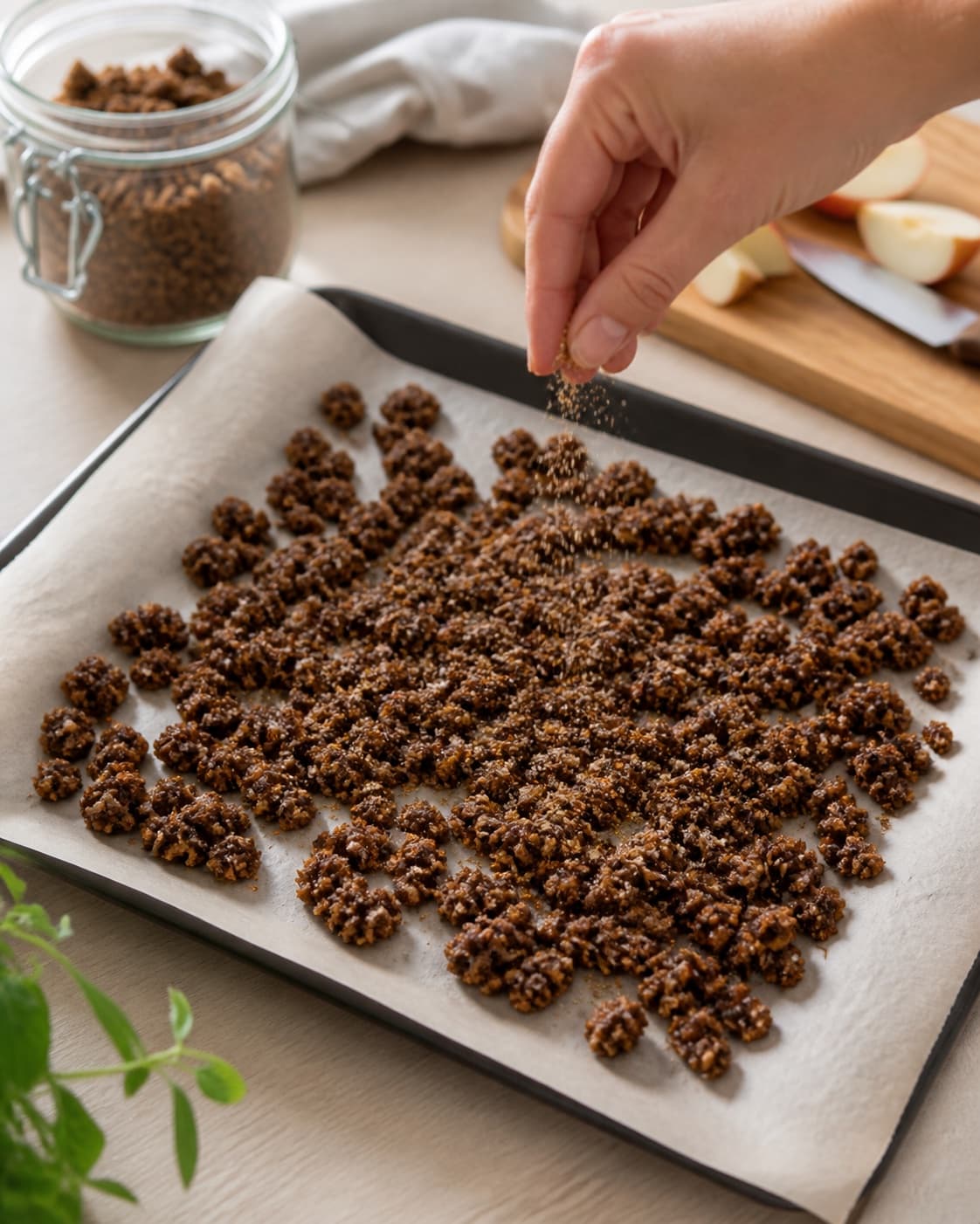 ymerdrys af rugbrødsrester – knasende sprød! being evenly seasoned before roasting under tilberedningen af ymerdrys af rugbrødsrester – knasende sprød!