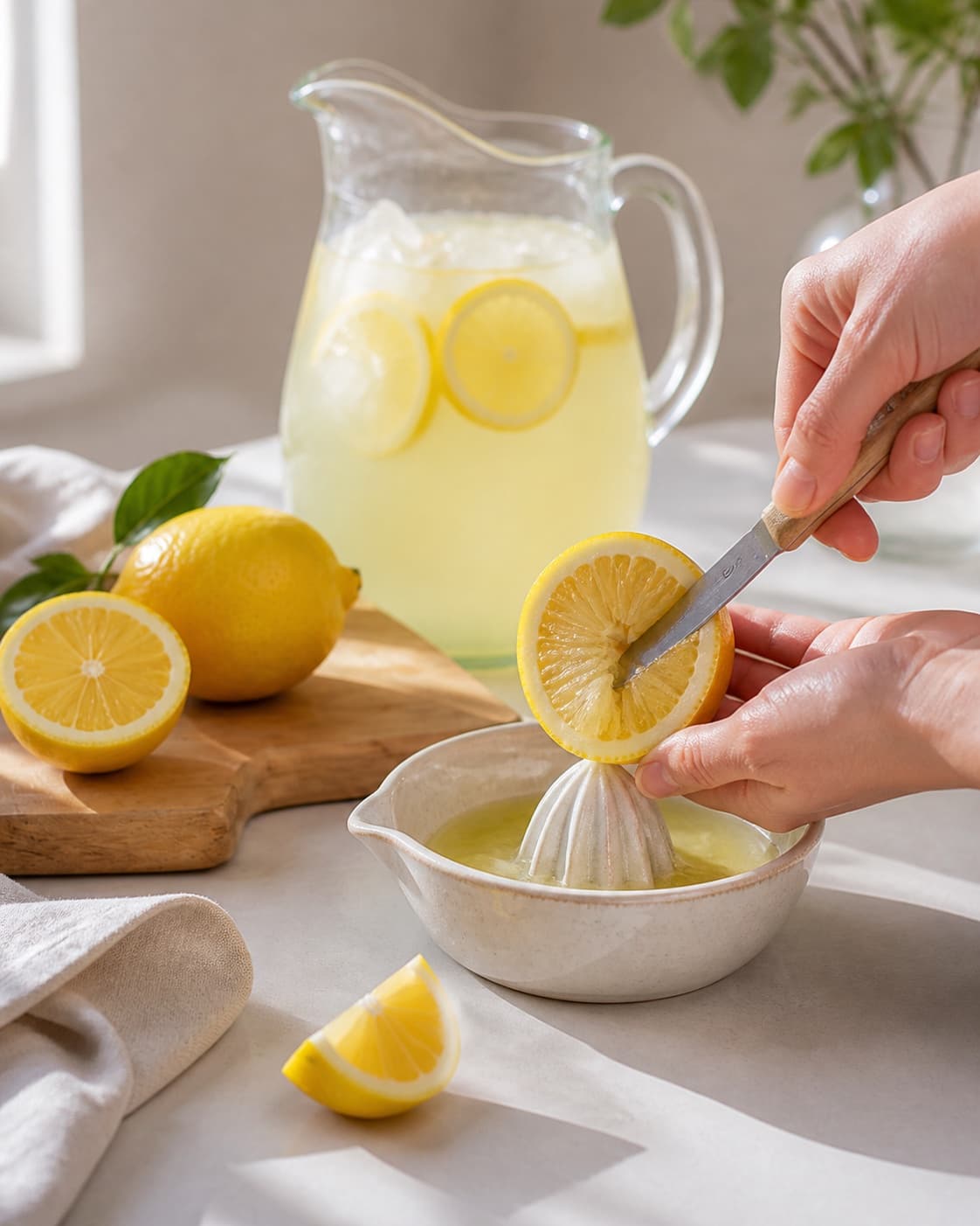 Flavour being extracted for lemonade med citron under tilberedningen af lemonade med citron