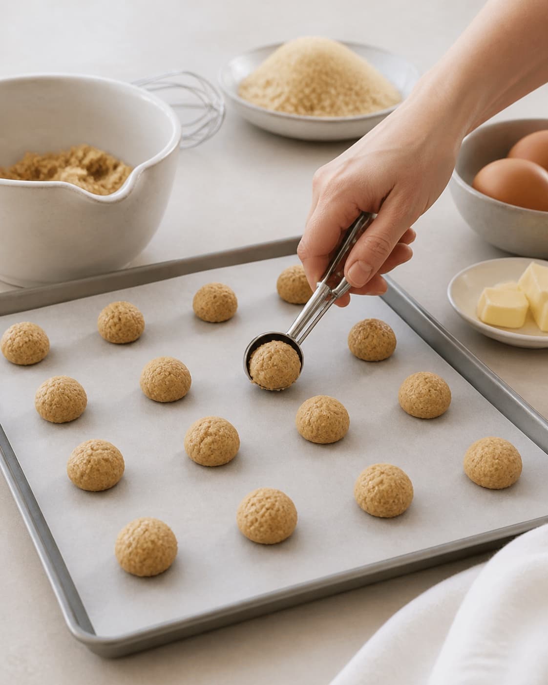 kammerjunkere being portioned evenly before baking under tilberedningen af kammerjunkere