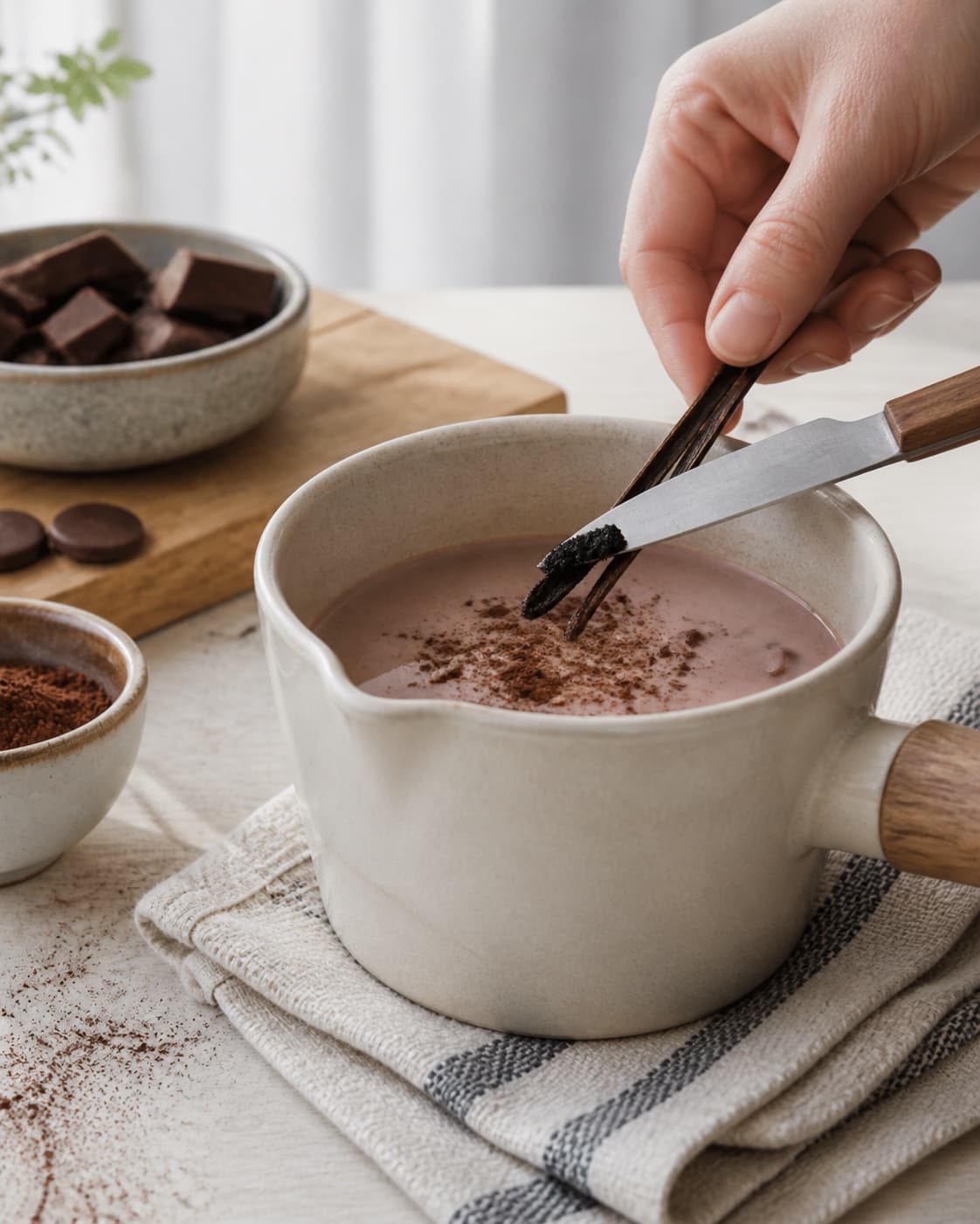 Flavour being extracted for varm chokolade under tilberedningen af varm chokolade
