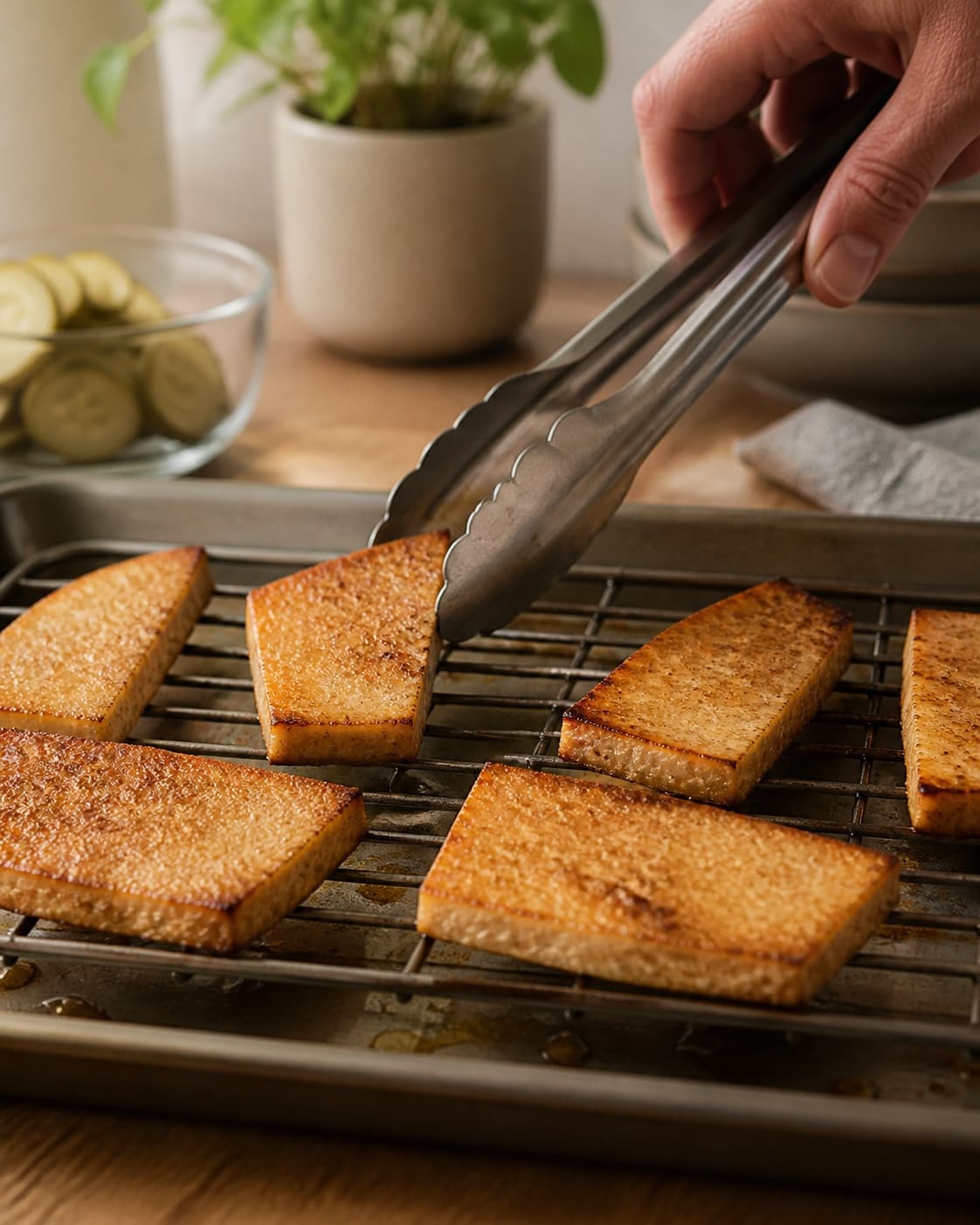 flæskestegssandwich developing an even golden crust under tilberedningen af flæskestegssandwich
