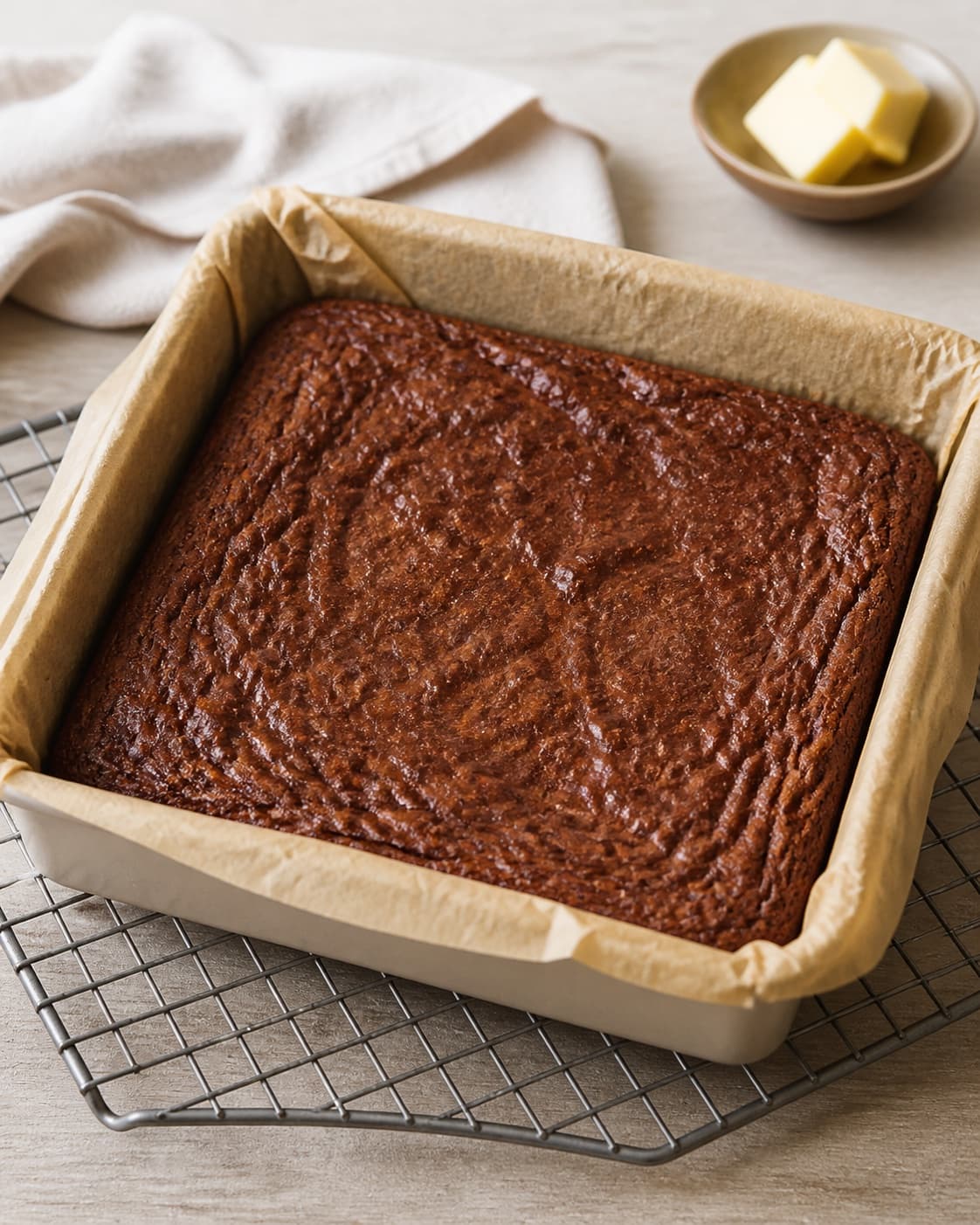 bønnebrownie med chokolade baking until golden with a visibly set centre under tilberedningen af bønnebrownie med chokolade