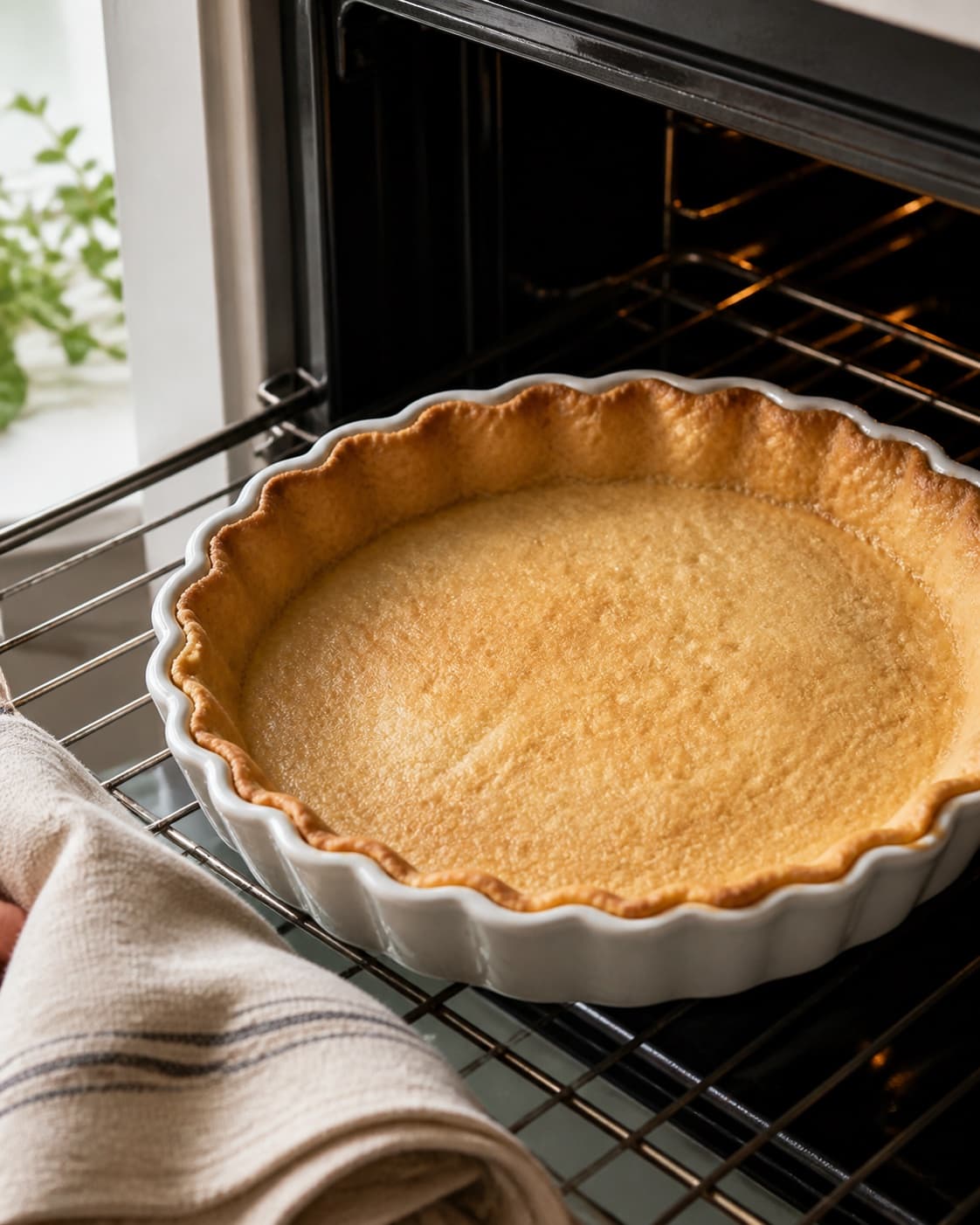 hjemmelavet tærtedej baking until golden with a visibly set centre under tilberedningen af hjemmelavet tærtedej