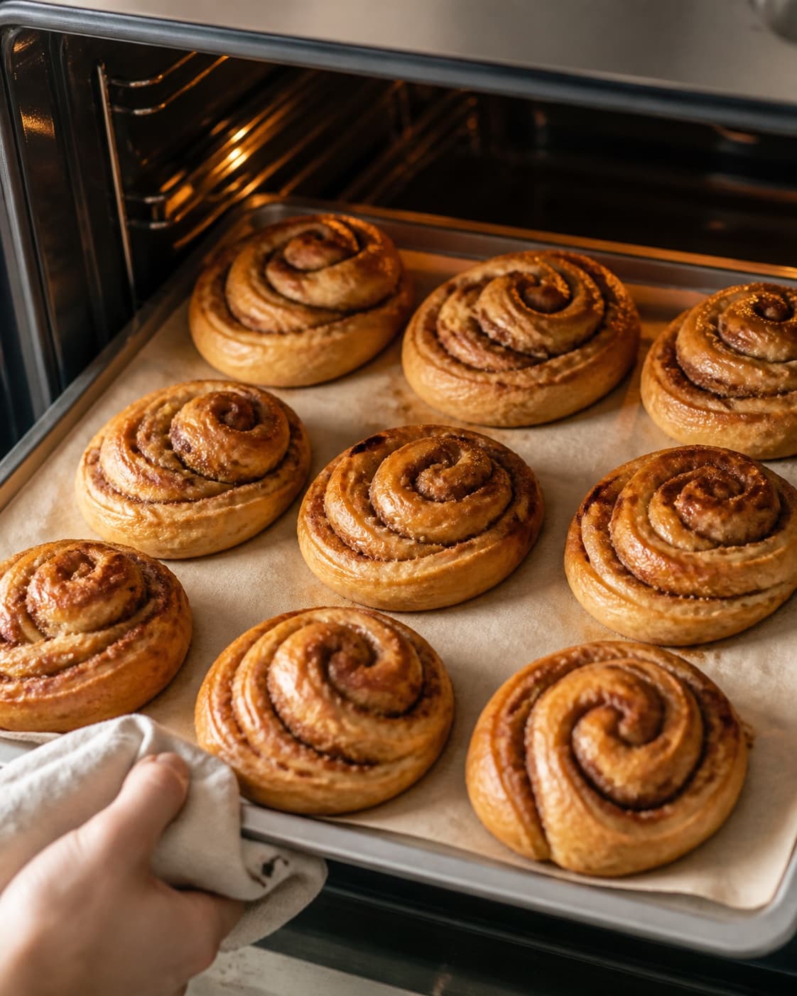 sunde kanelsnurrer uden raffineret sukker baking until golden with a visibly set centre under tilberedningen af sunde kanelsnurrer uden raffineret sukker