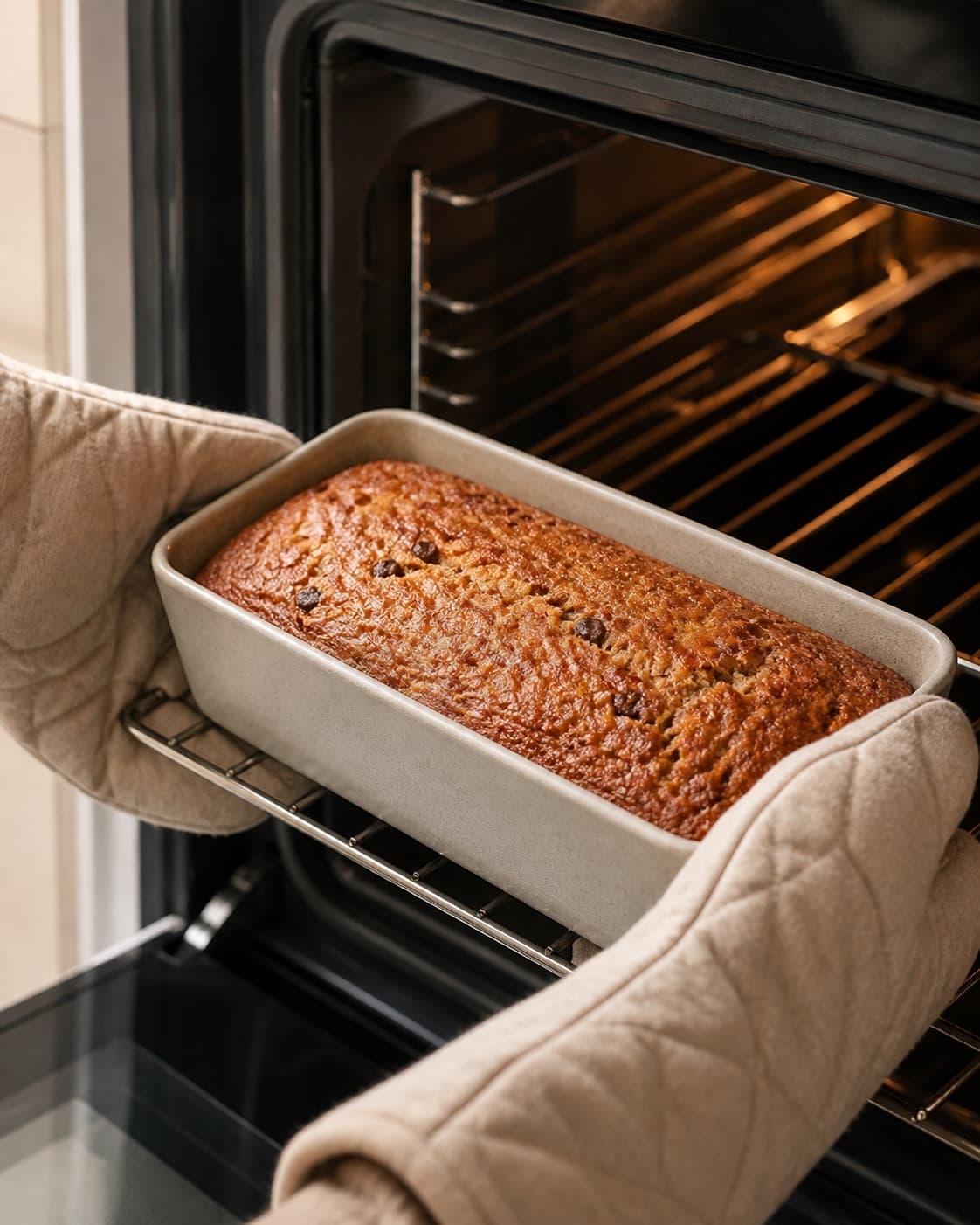 sundt bananbrød uden mel og raffineret sukker baking until golden with a visibly set centre under tilberedningen af sundt bananbrød uden mel og raffineret sukker