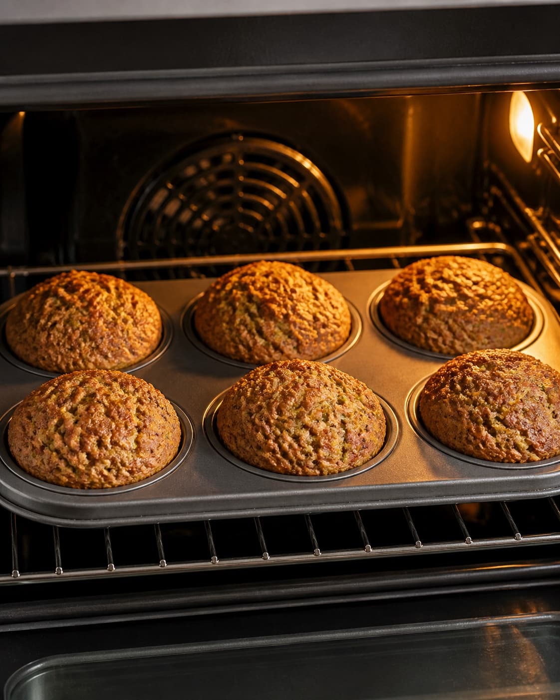sunde squashmuffins baking until golden with a visibly set centre under tilberedningen af sunde squashmuffins