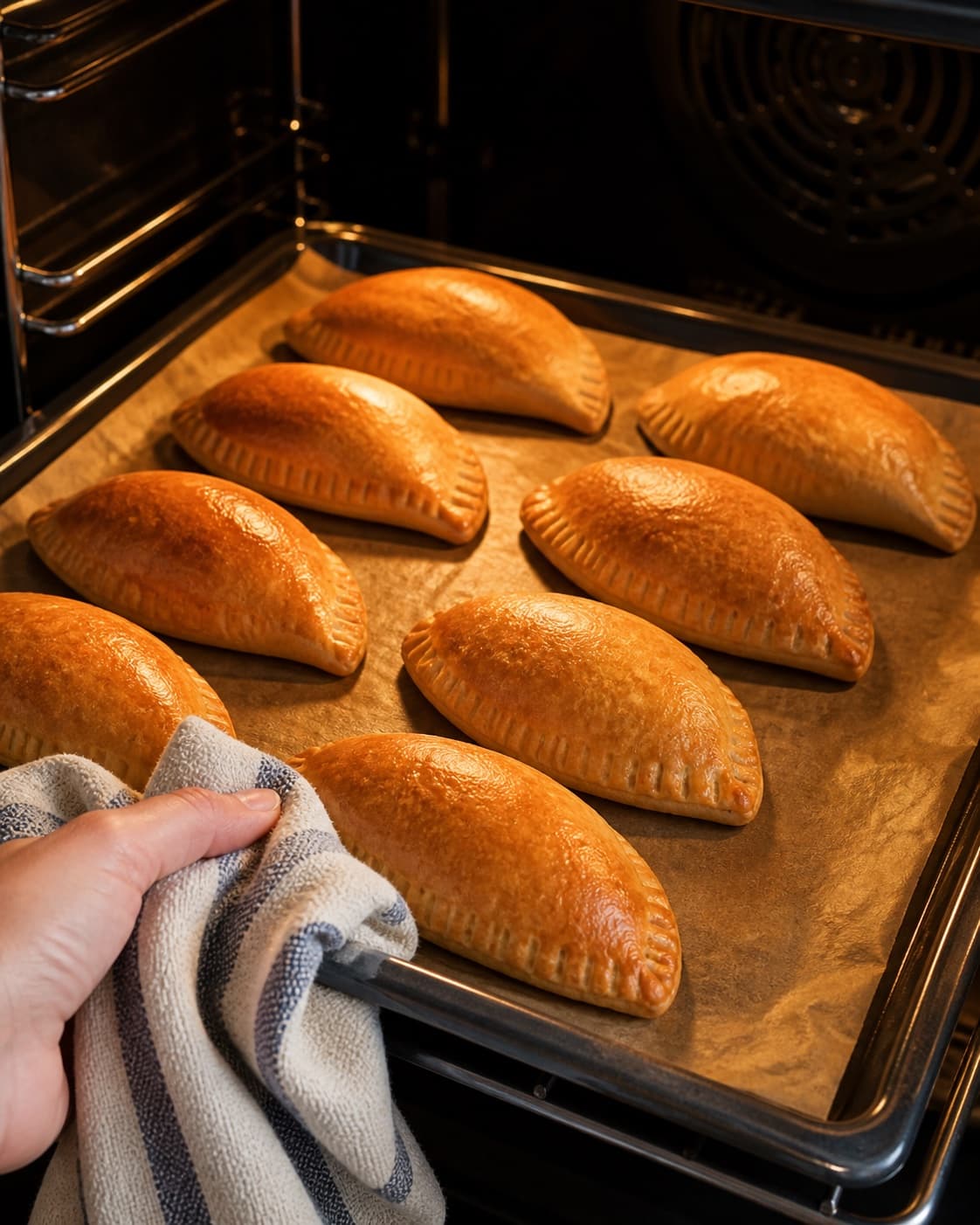 vegetariske pirogger med kål baking until golden with a visibly set centre under tilberedningen af vegetariske pirogger med kål