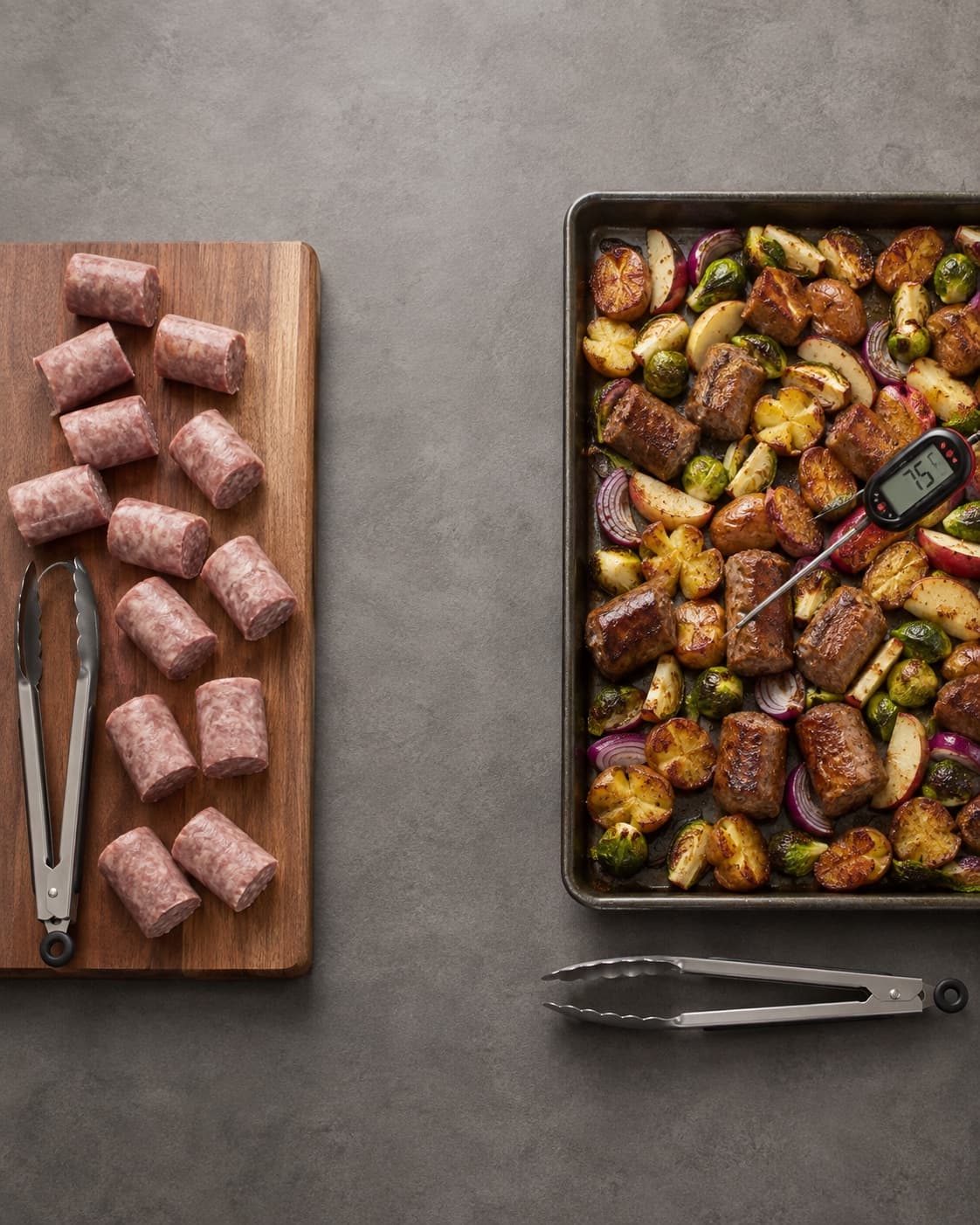 Rå bratwurst holdes adskilt fra pølsemix tilberedt til 75 grader