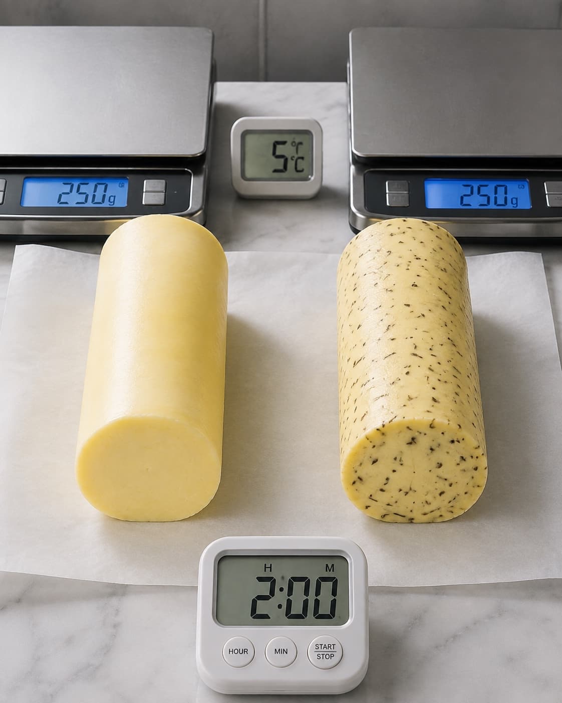 To smørruller på 250 gram køles i to timer