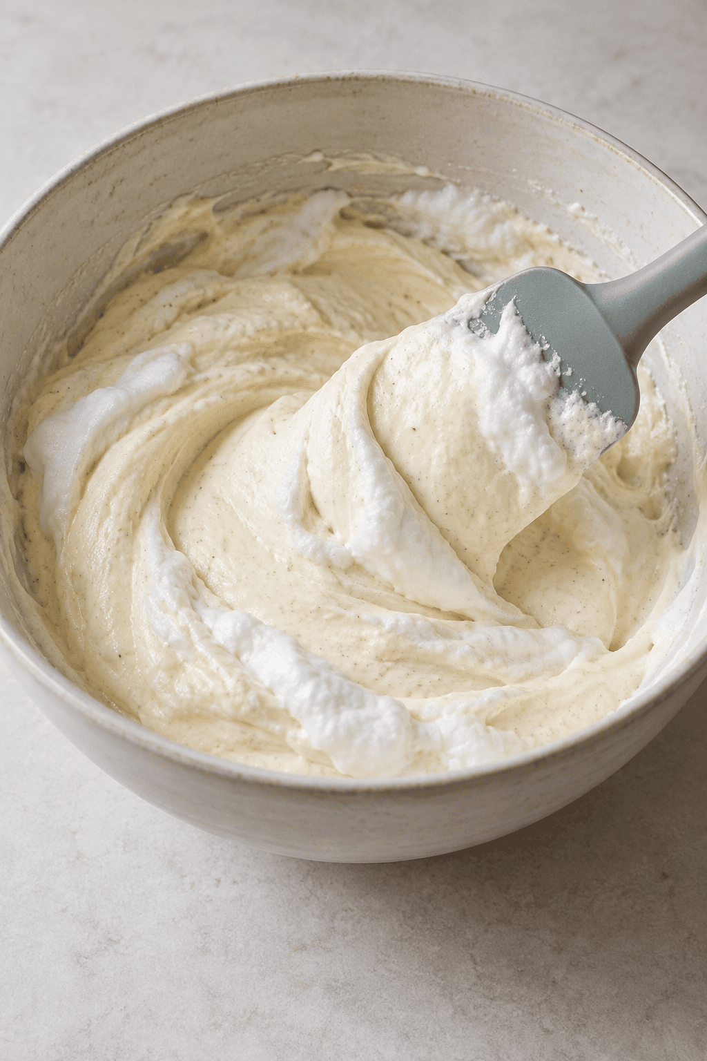 Fire ens skåle med fedtfattig råcreme og citronskal på én bakke