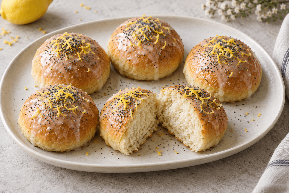 Fødselsdagsboller uden smør med kærnemælk, vanilje, citron og birkesknas