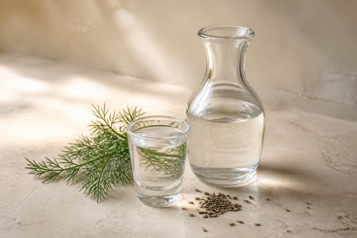 Akvavit fotograferet i naturligt nordisk køkkenlys