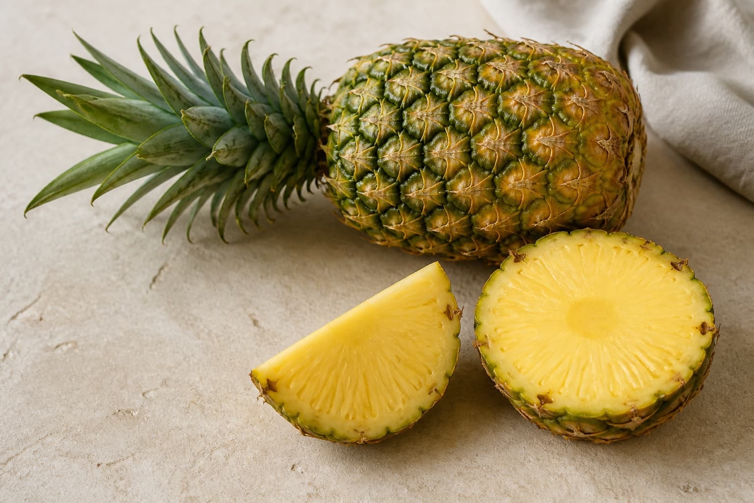 Ananas fotograferet i naturligt nordisk køkkenlys