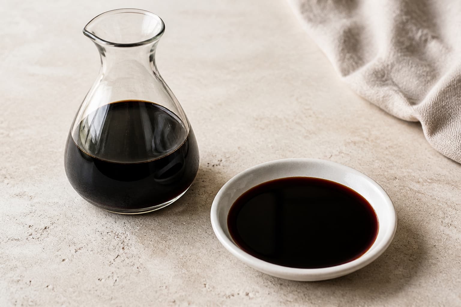 Balsamicøddike fotograferet i naturligt nordisk køkkenlys