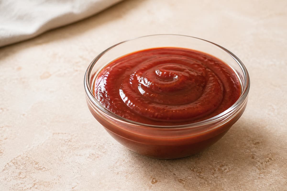 Bbq sauce fotograferet i naturligt nordisk køkkenlys