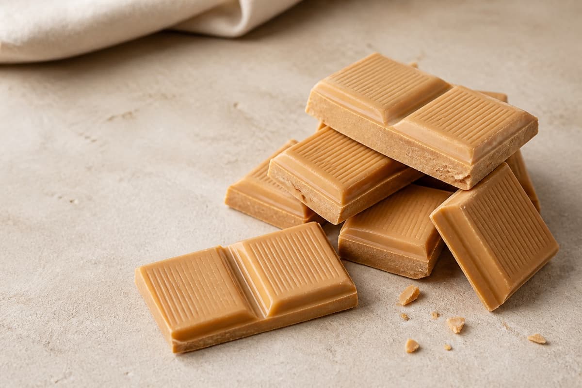 Blond chokolade fotograferet i naturligt nordisk køkkenlys