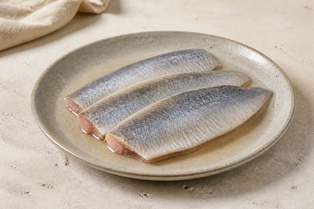 Gammeldags modnede sild fotograferet i naturligt nordisk køkkenlys