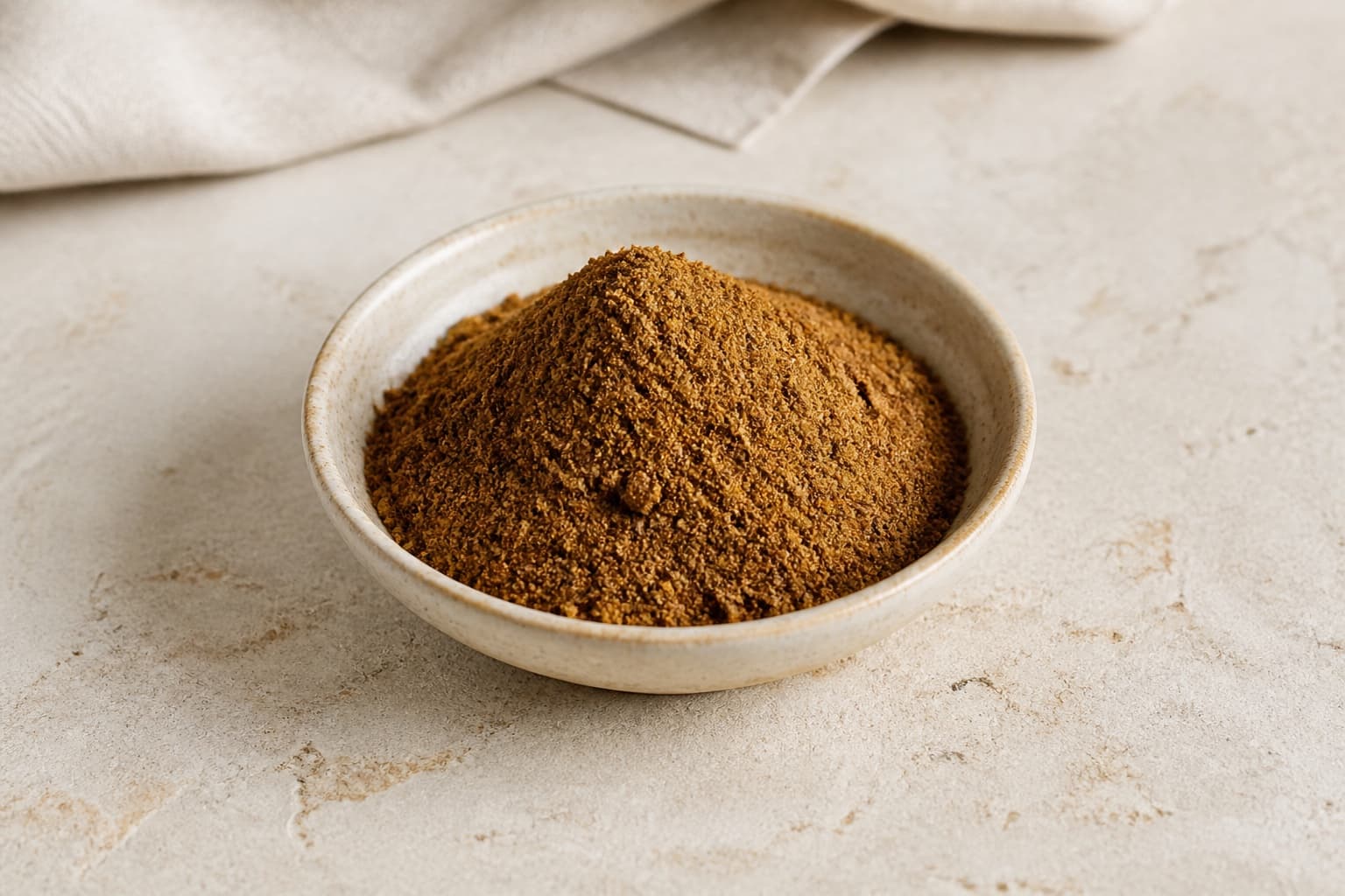 Garam masala fotograferet i naturligt nordisk køkkenlys