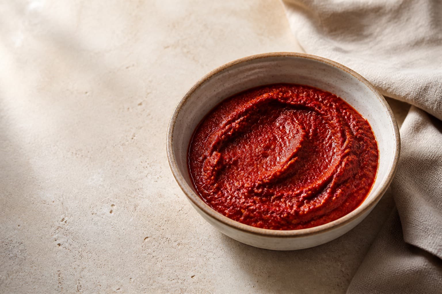 Harissa fotograferet i naturligt nordisk køkkenlys