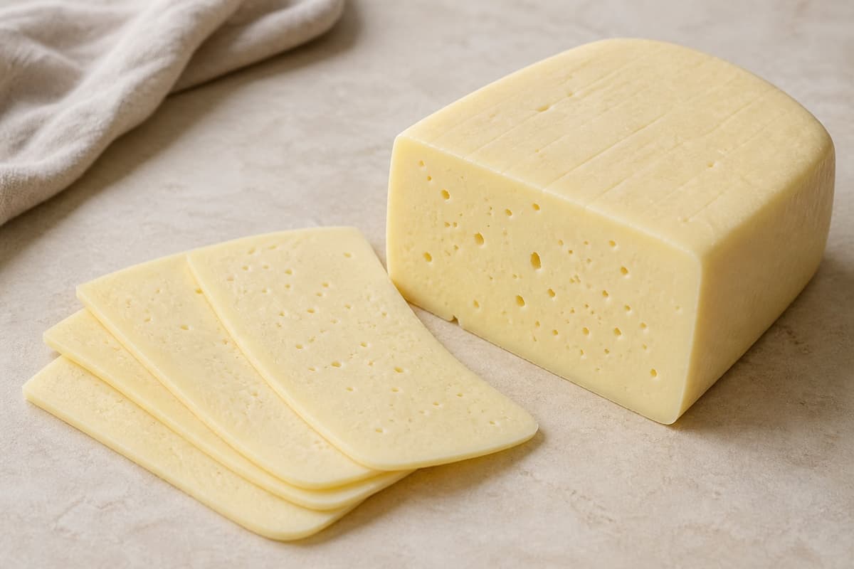 Havarti fotograferet i naturligt nordisk køkkenlys