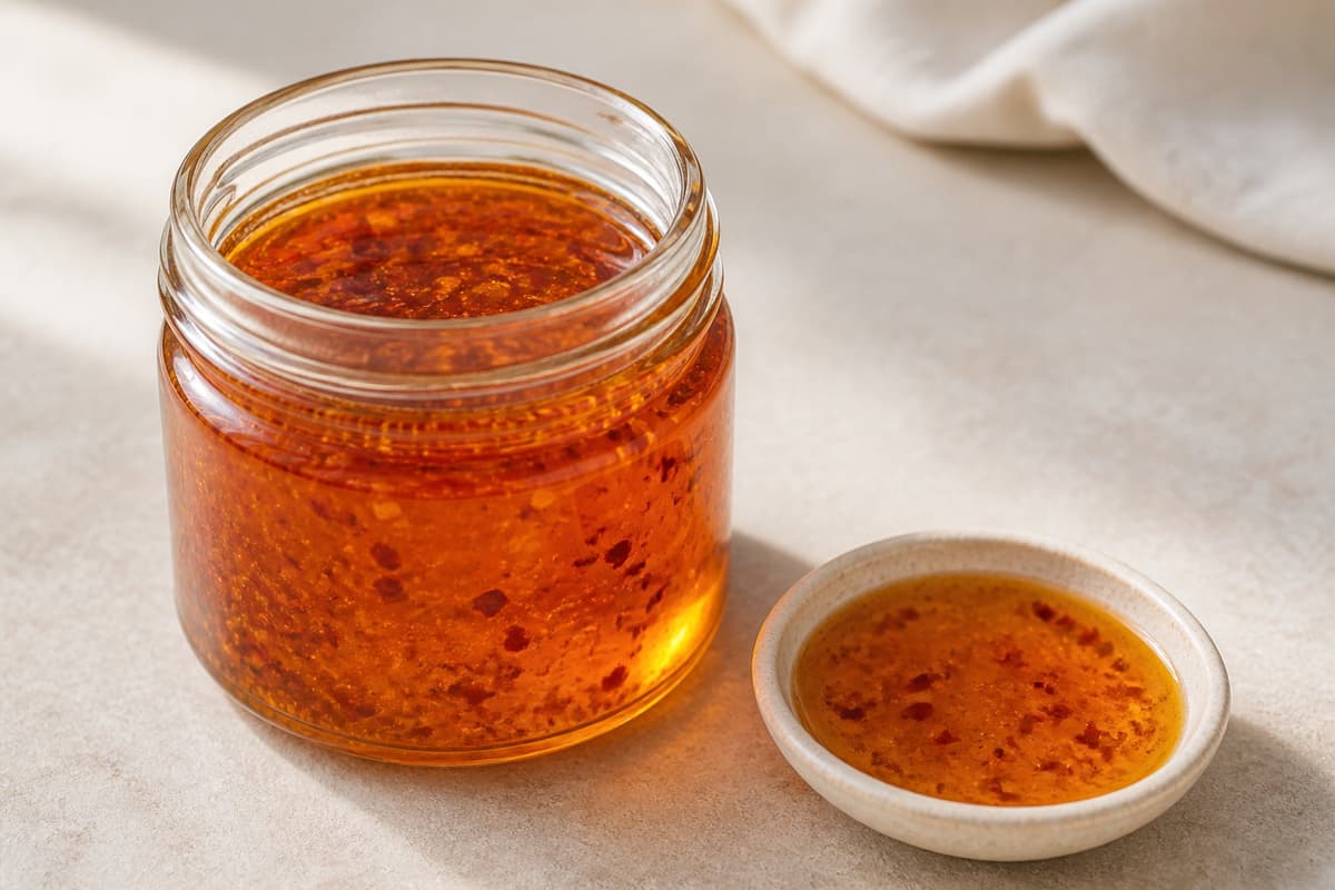 Hot honey fotograferet i naturligt nordisk køkkenlys