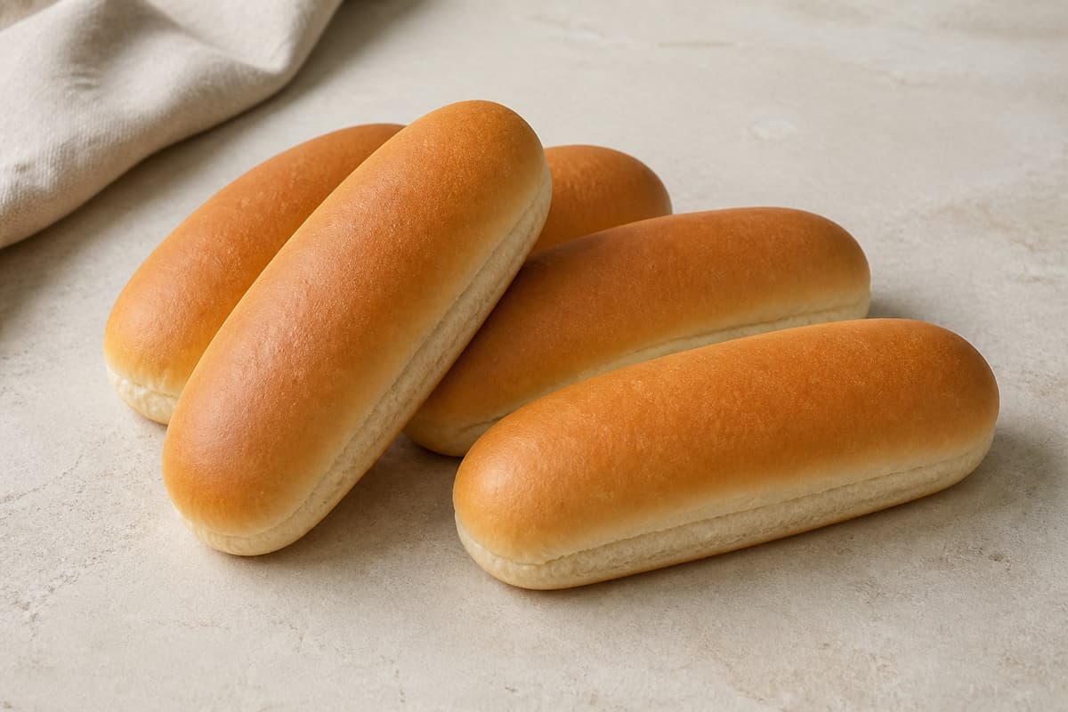 Hotdogboller fotograferet i naturligt nordisk køkkenlys