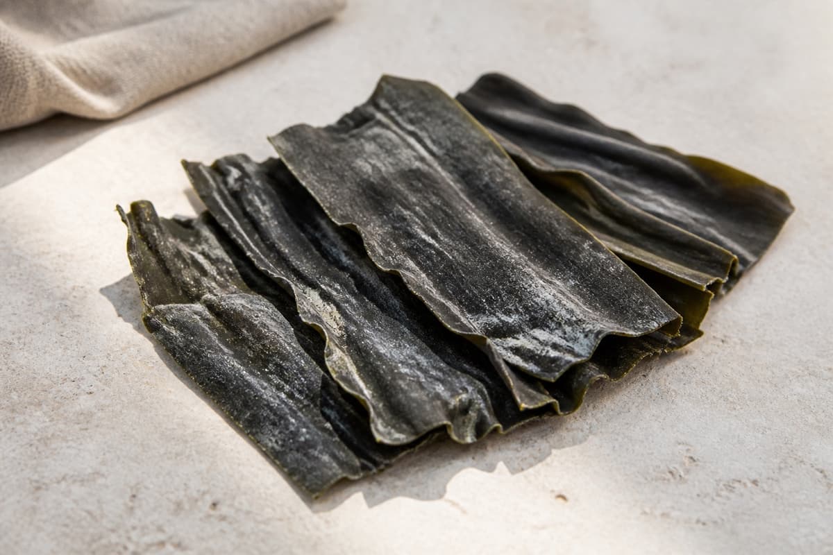 Kombu fotograferet i naturligt nordisk køkkenlys