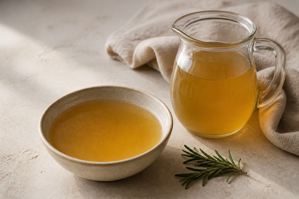 Lammebouillon fotograferet i naturligt nordisk køkkenlys