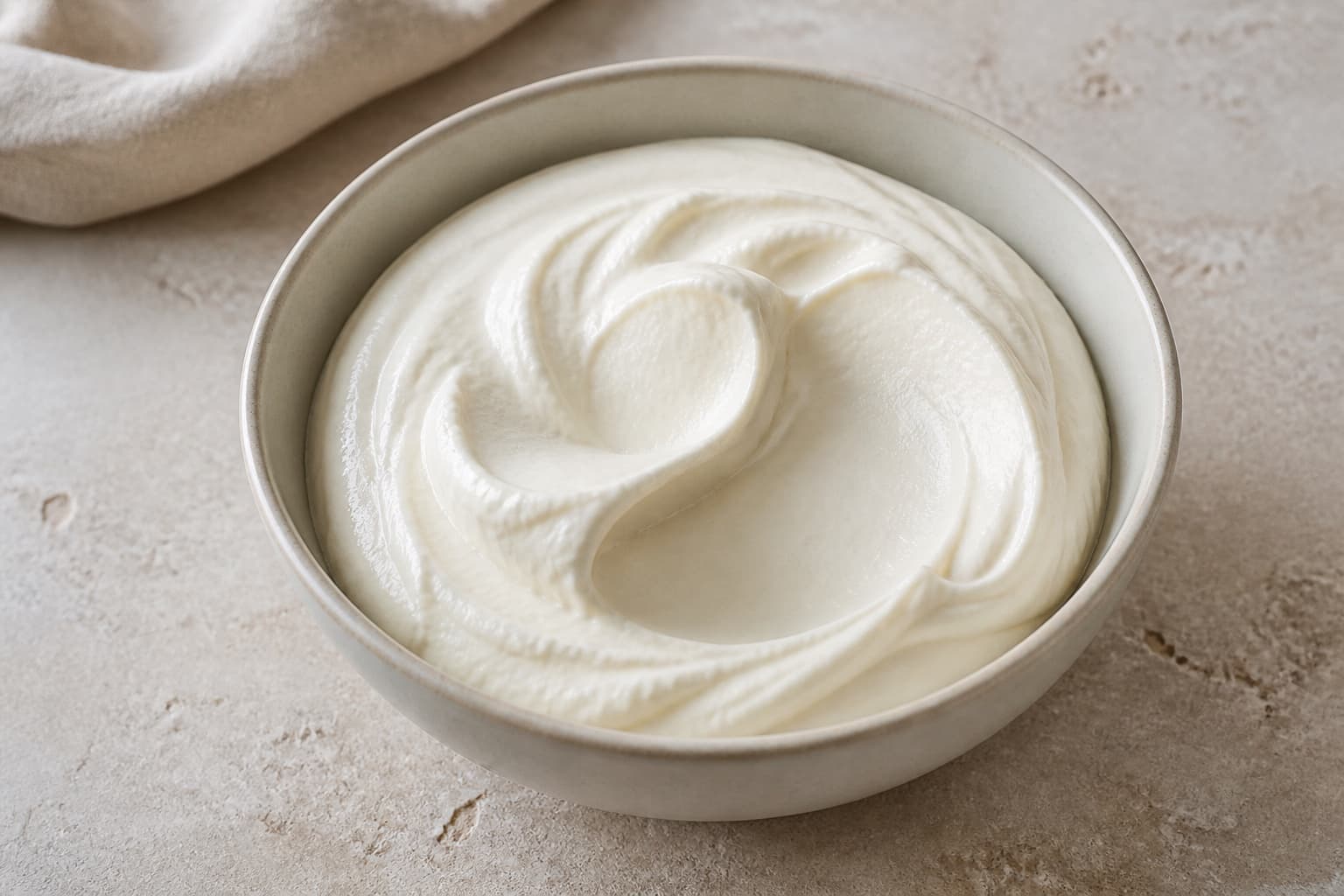 Mascarpone fotograferet i naturligt nordisk køkkenlys