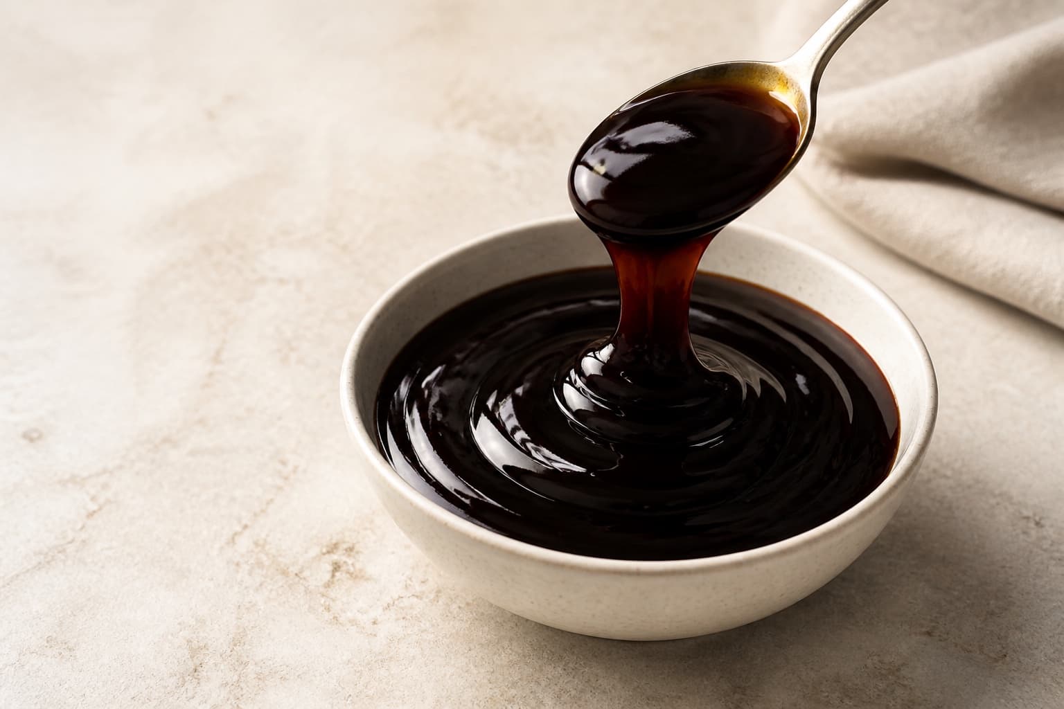 Østerssauce fotograferet i naturligt nordisk køkkenlys