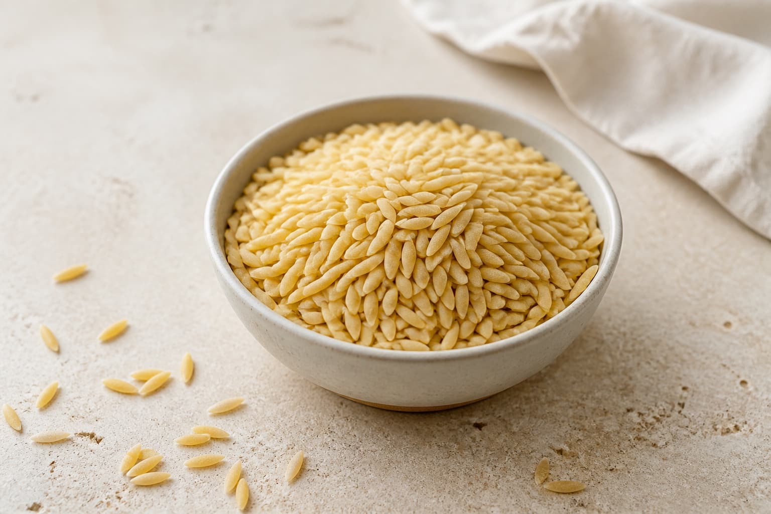 Orzo fotograferet i naturligt nordisk køkkenlys