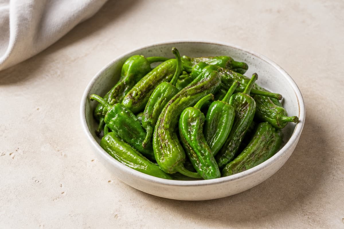 Padron pebre fotograferet i naturligt nordisk køkkenlys
