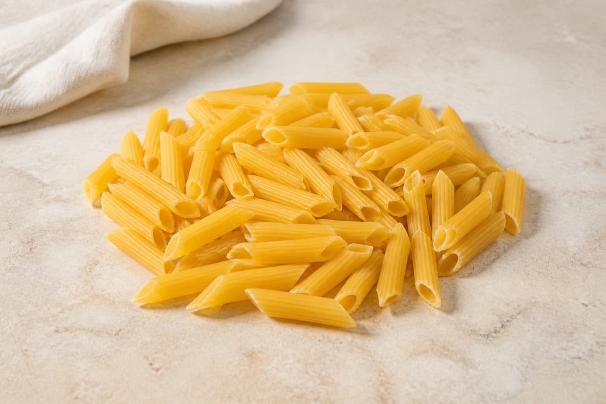 Penne fotograferet i naturligt nordisk køkkenlys