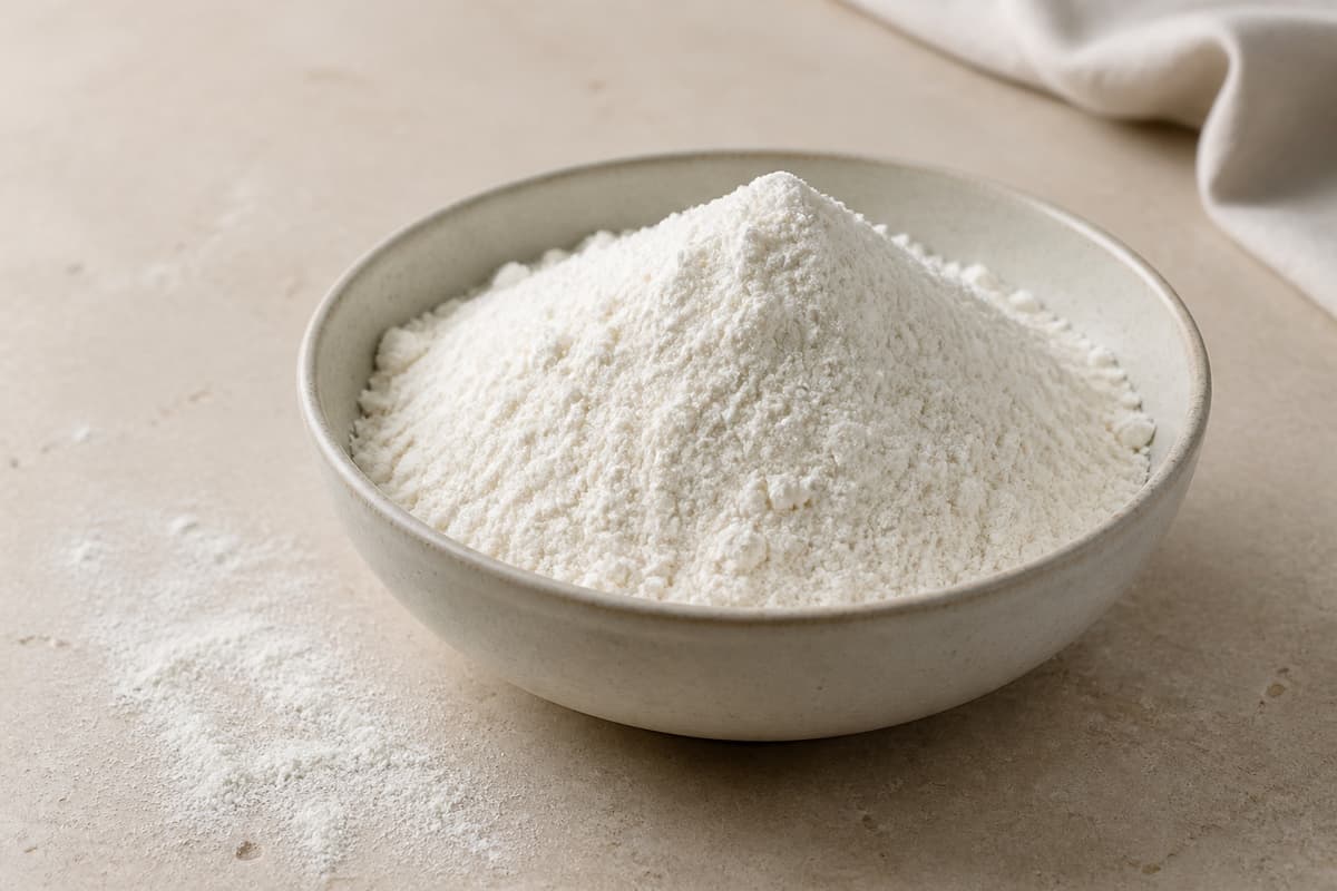 Pizzamel tipo 00 fotograferet i naturligt nordisk køkkenlys