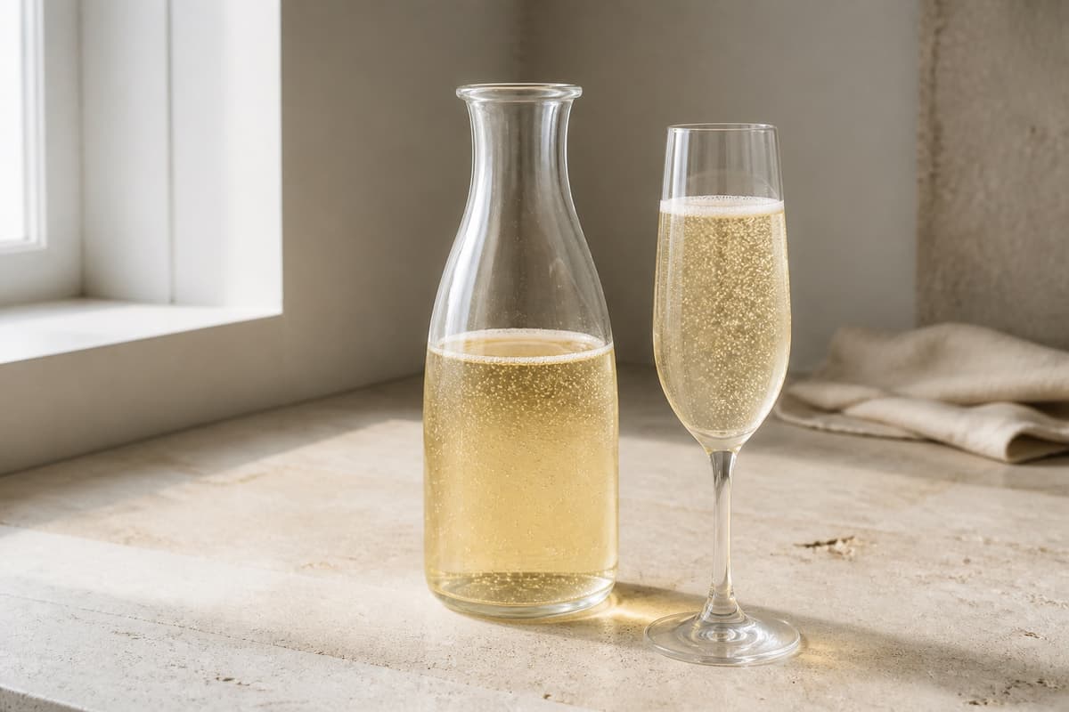 Prosecco fotograferet i naturligt nordisk køkkenlys
