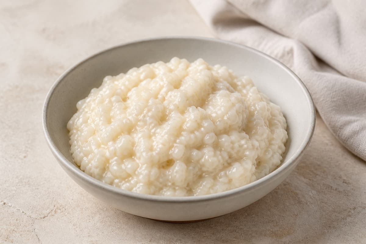 Risotto fotograferet i naturligt nordisk køkkenlys