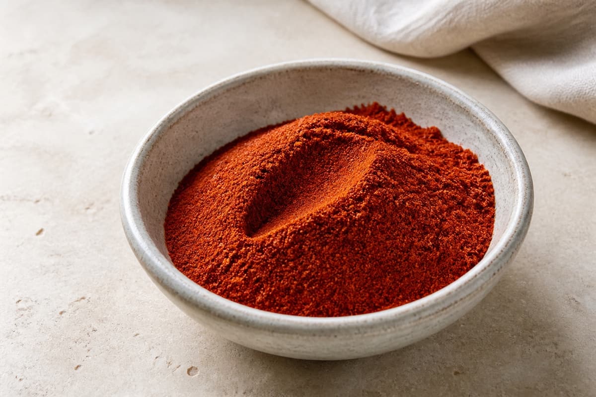 Røget paprika fotograferet i naturligt nordisk køkkenlys