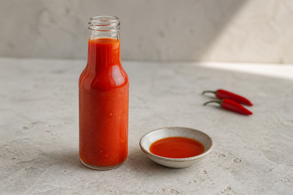 Tabasco fotograferet i naturligt nordisk køkkenlys