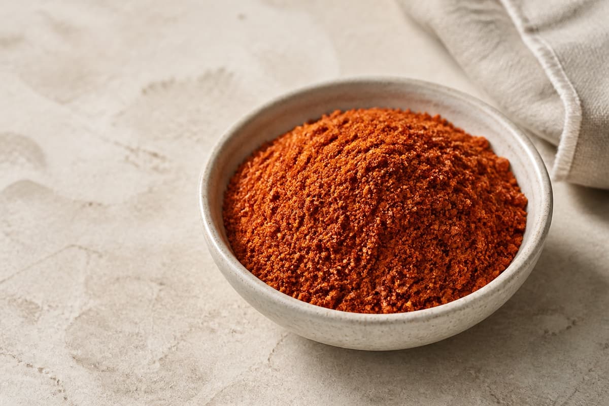 Tandoori masala fotograferet i naturligt nordisk køkkenlys