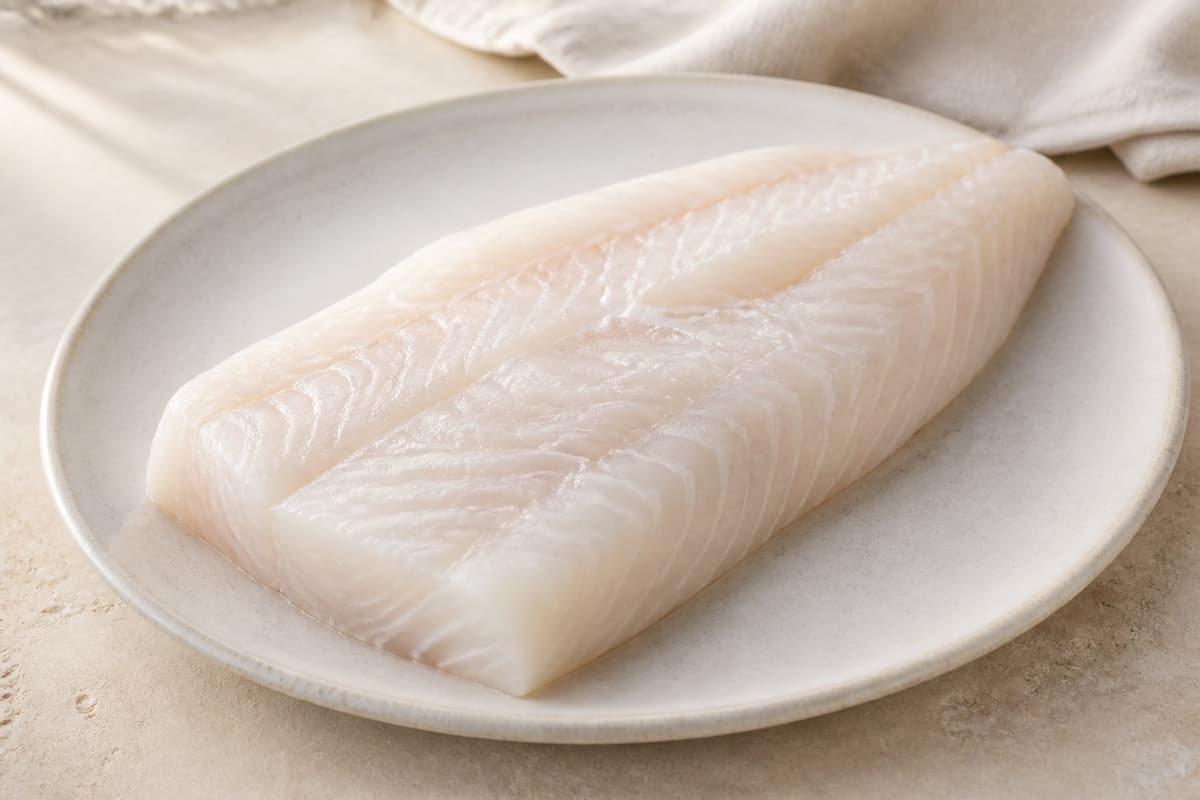 Torskefilet godkendt til rå servering fotograferet i naturligt nordisk køkkenlys