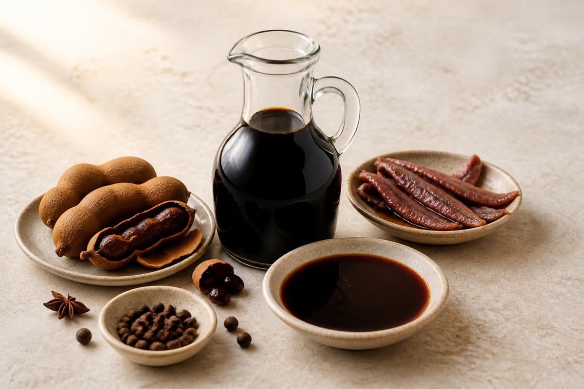 Worcestershiresauce fotograferet i naturligt nordisk køkkenlys