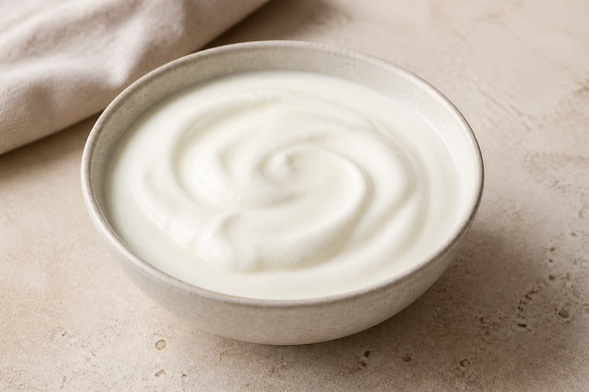 Yoghurt fotograferet i naturligt nordisk køkkenlys